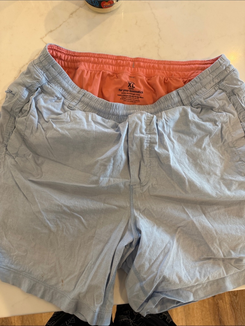 Birddogs Light Blue Shorts with Coral Lining
